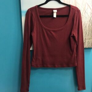 H&M long sleeve shirt 53% cotton- very soft.